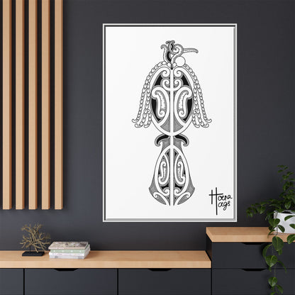 Framed Kirituhi Tui Matte Canvas Print