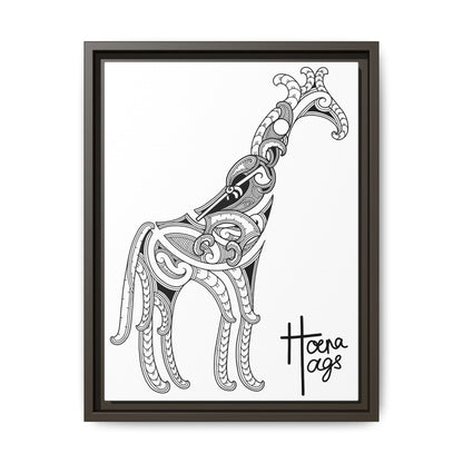 Framed Giraffe Kirituhi Matte Canvas Print