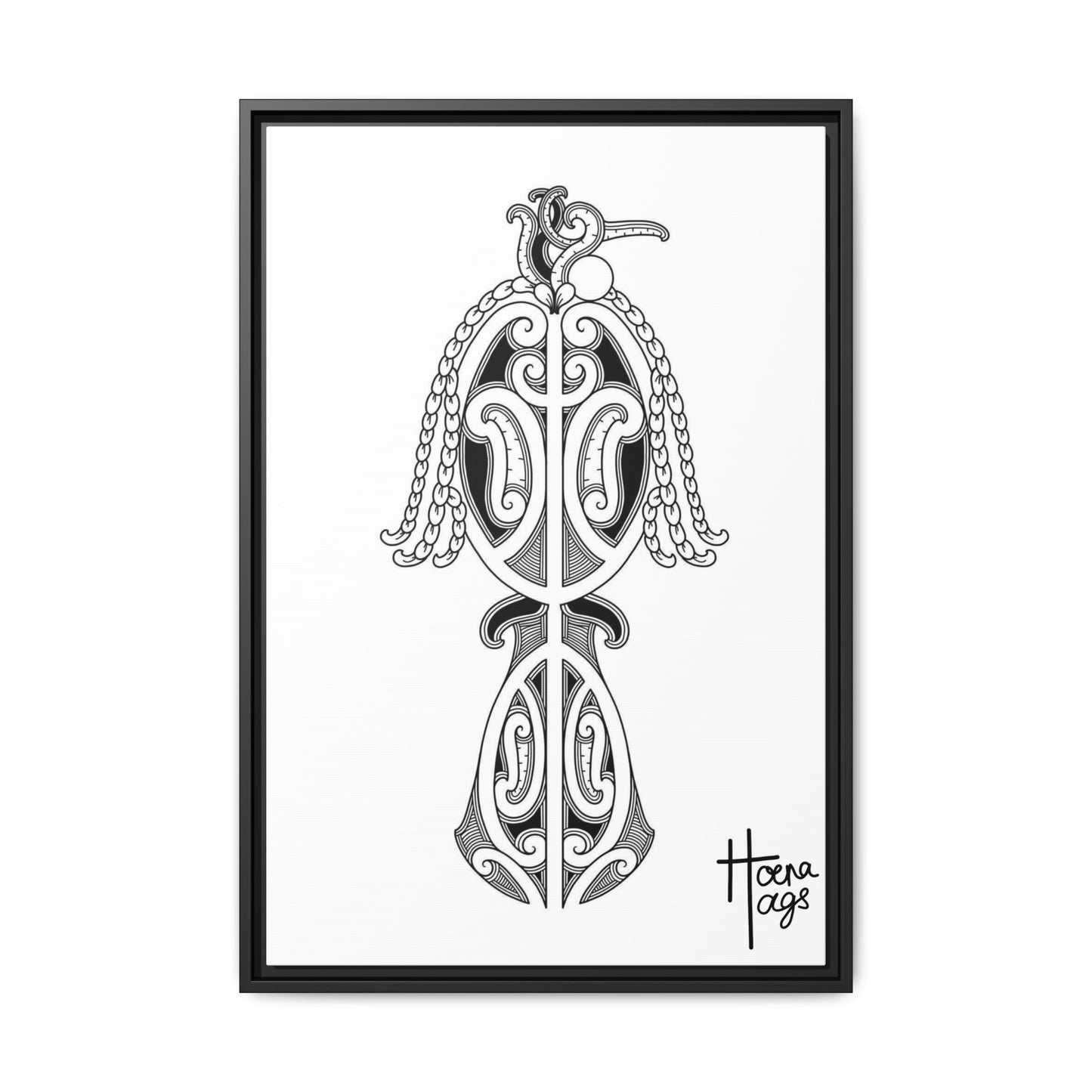 Framed Kirituhi Tui Matte Canvas Print