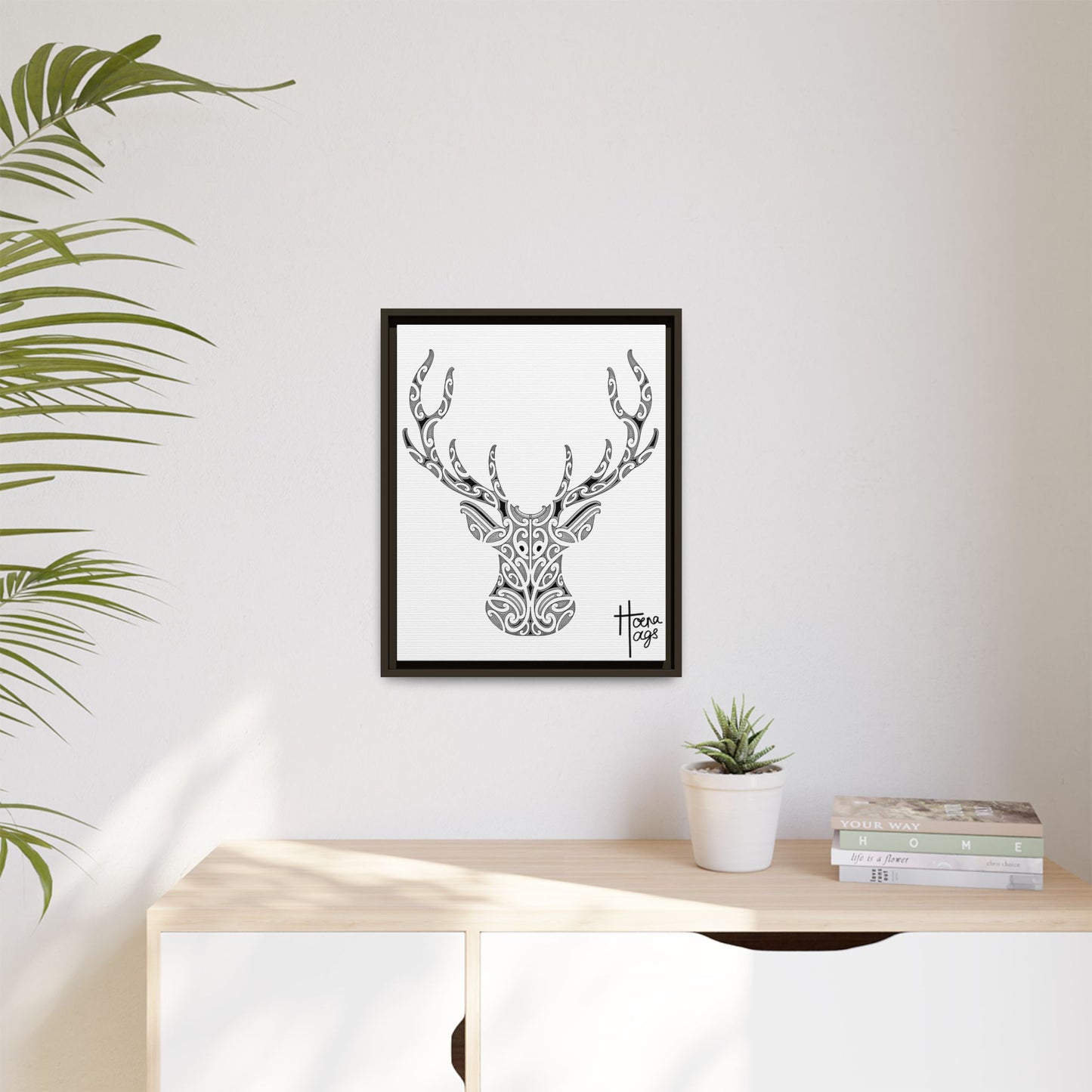 FRAMED KIRITUHI STAG/DEER MATTE CANVAS PRINT