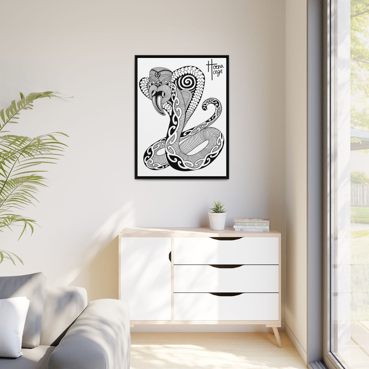 Framed Cobra Kirituhi Matte Canvas Print