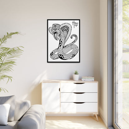 Framed Cobra Kirituhi Matte Canvas Print