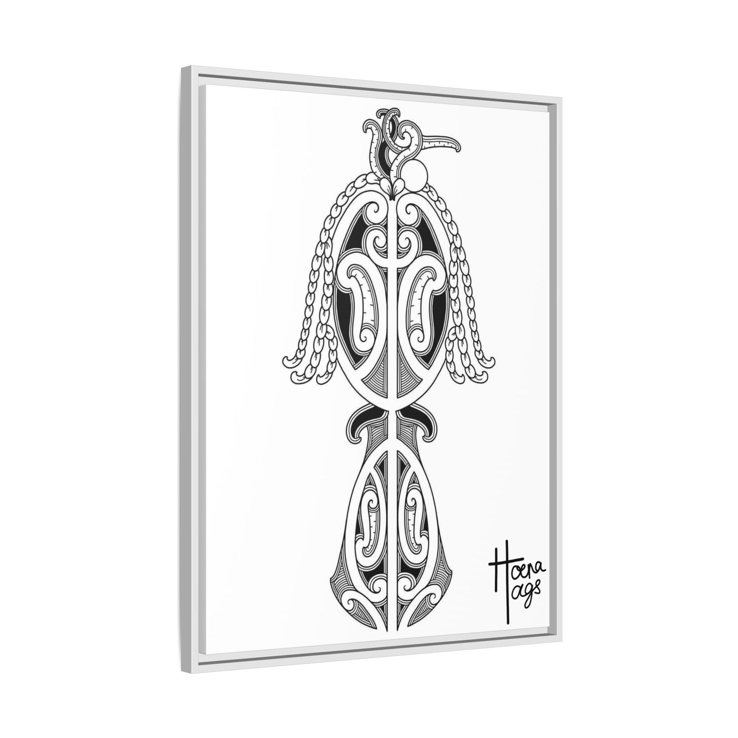 Framed Kirituhi Tui Matte Canvas Print