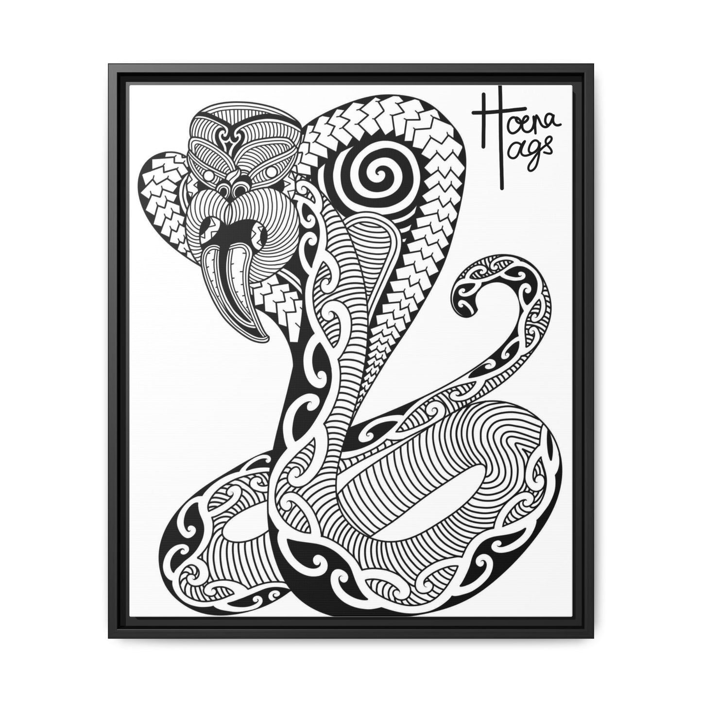 Framed Cobra Kirituhi Matte Canvas Print