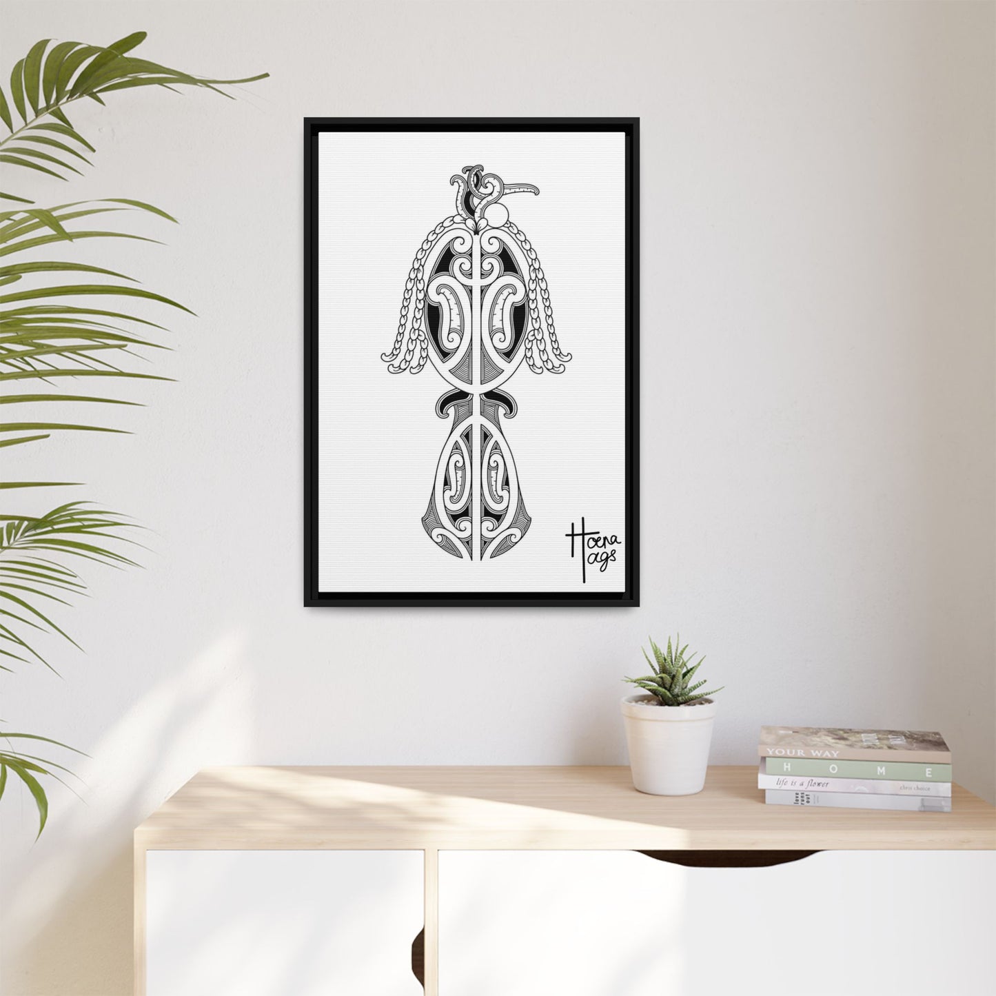 Framed Kirituhi Tui Matte Canvas Print