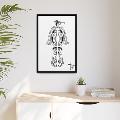 Framed Kirituhi Tui Matte Canvas Print