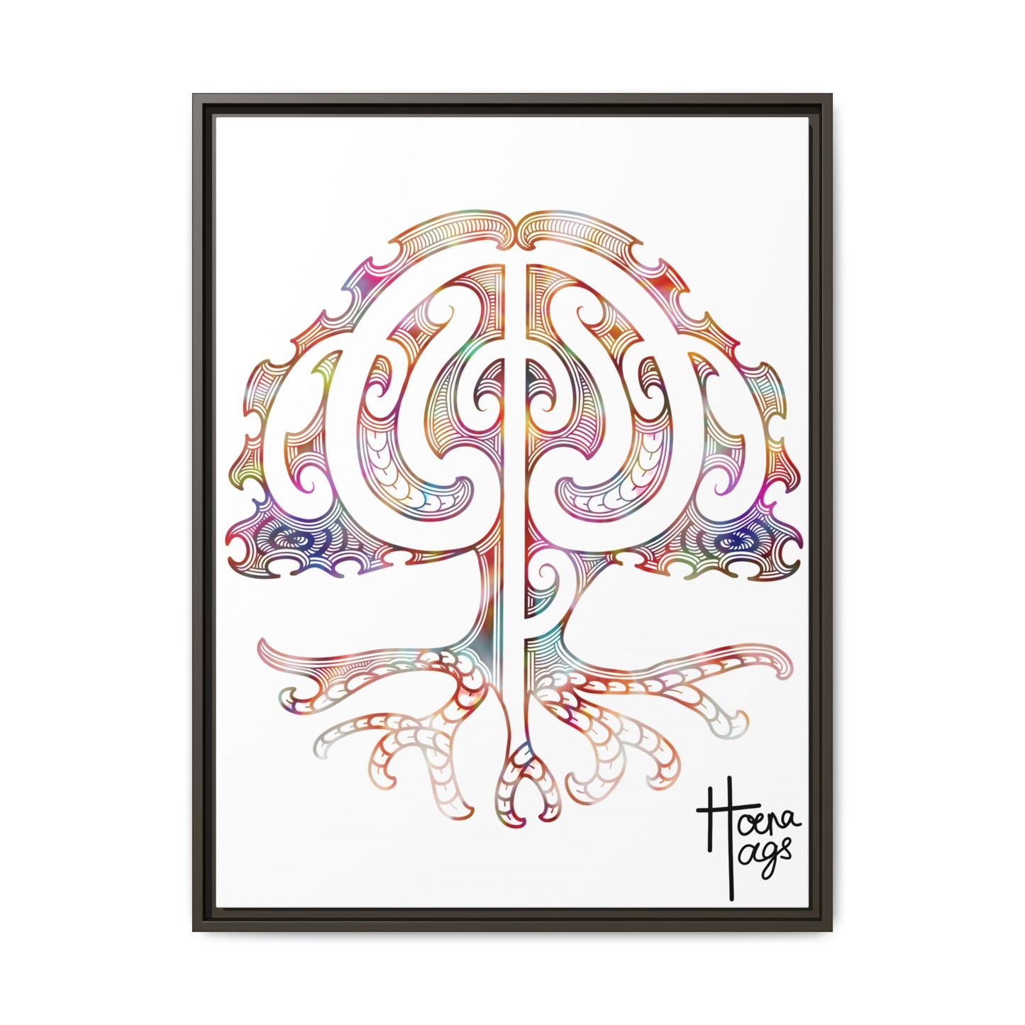 Framed Tree Of Life Kirituhi Matte Canvas Print