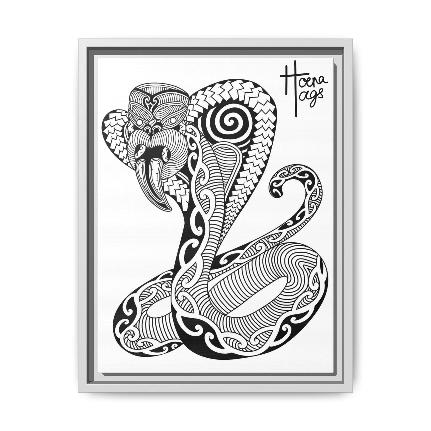 Framed Cobra Kirituhi Matte Canvas Print