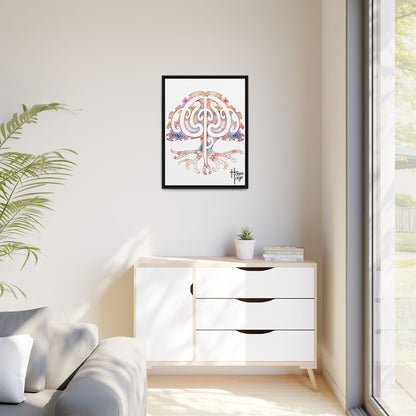 Framed Tree Of Life Kirituhi Matte Canvas Print
