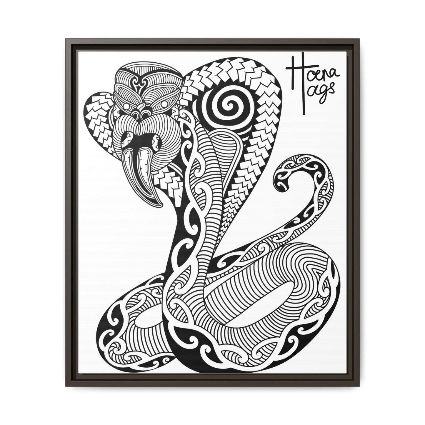 Framed Cobra Kirituhi Matte Canvas Print