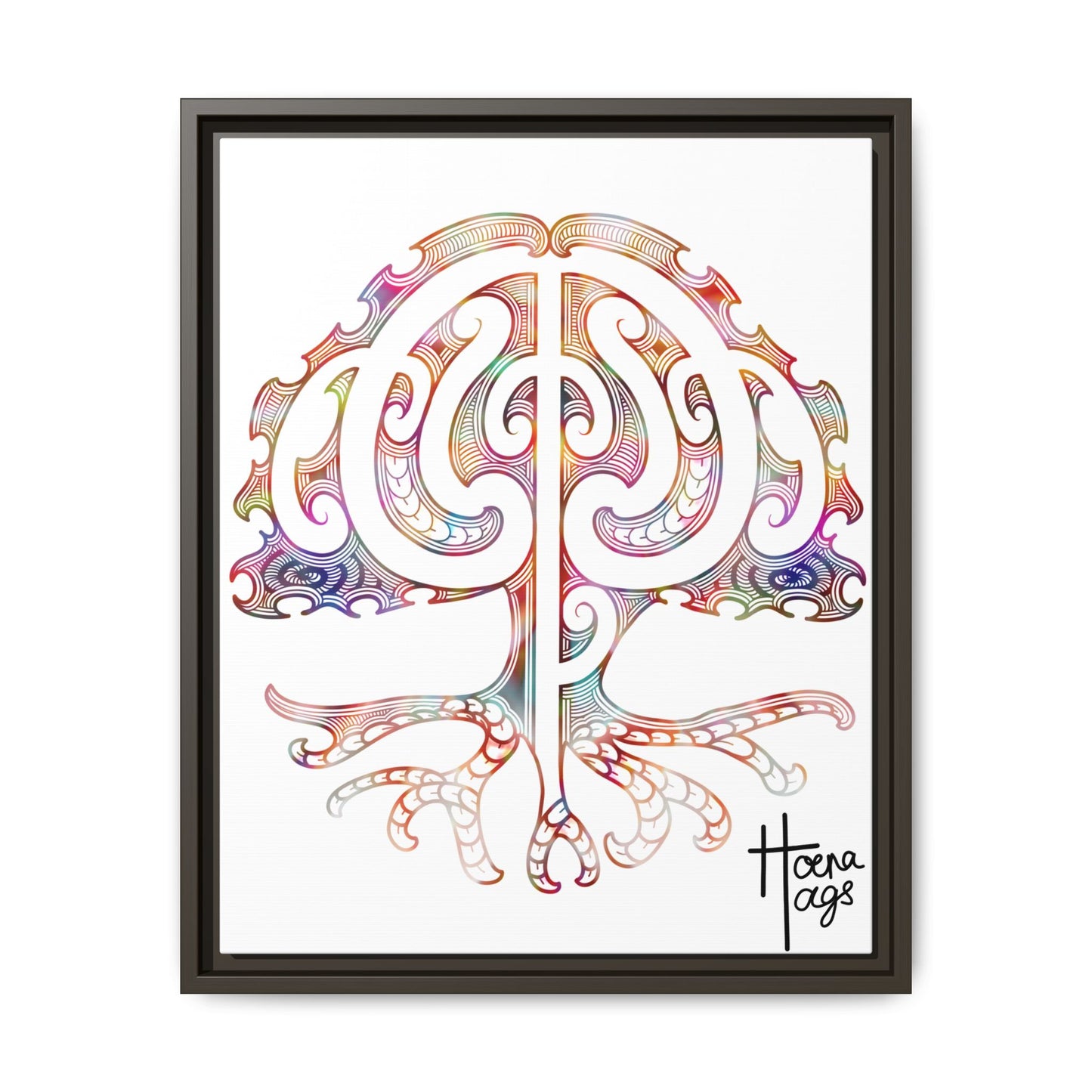 Framed Tree Of Life Kirituhi Matte Canvas Print