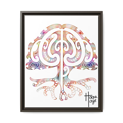 Framed Tree Of Life Kirituhi Matte Canvas Print