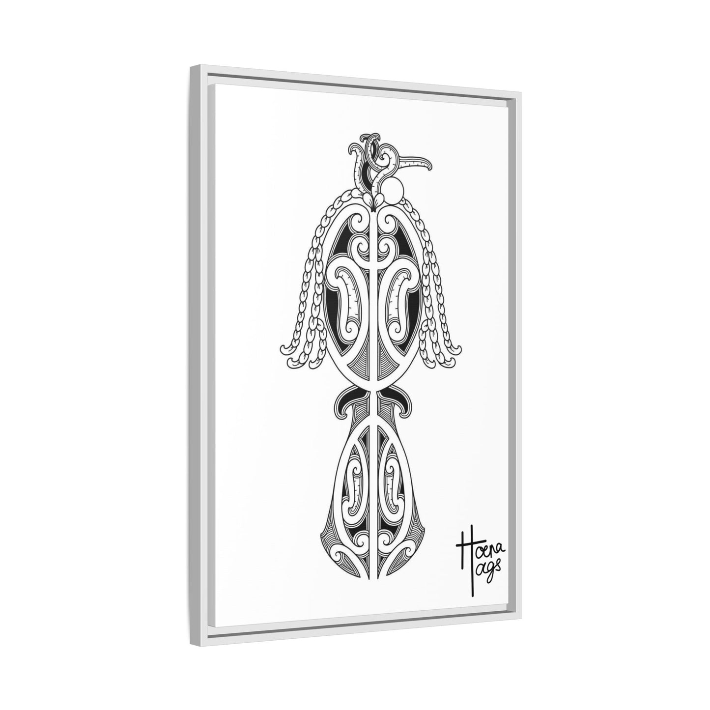 Framed Kirituhi Tui Matte Canvas Print