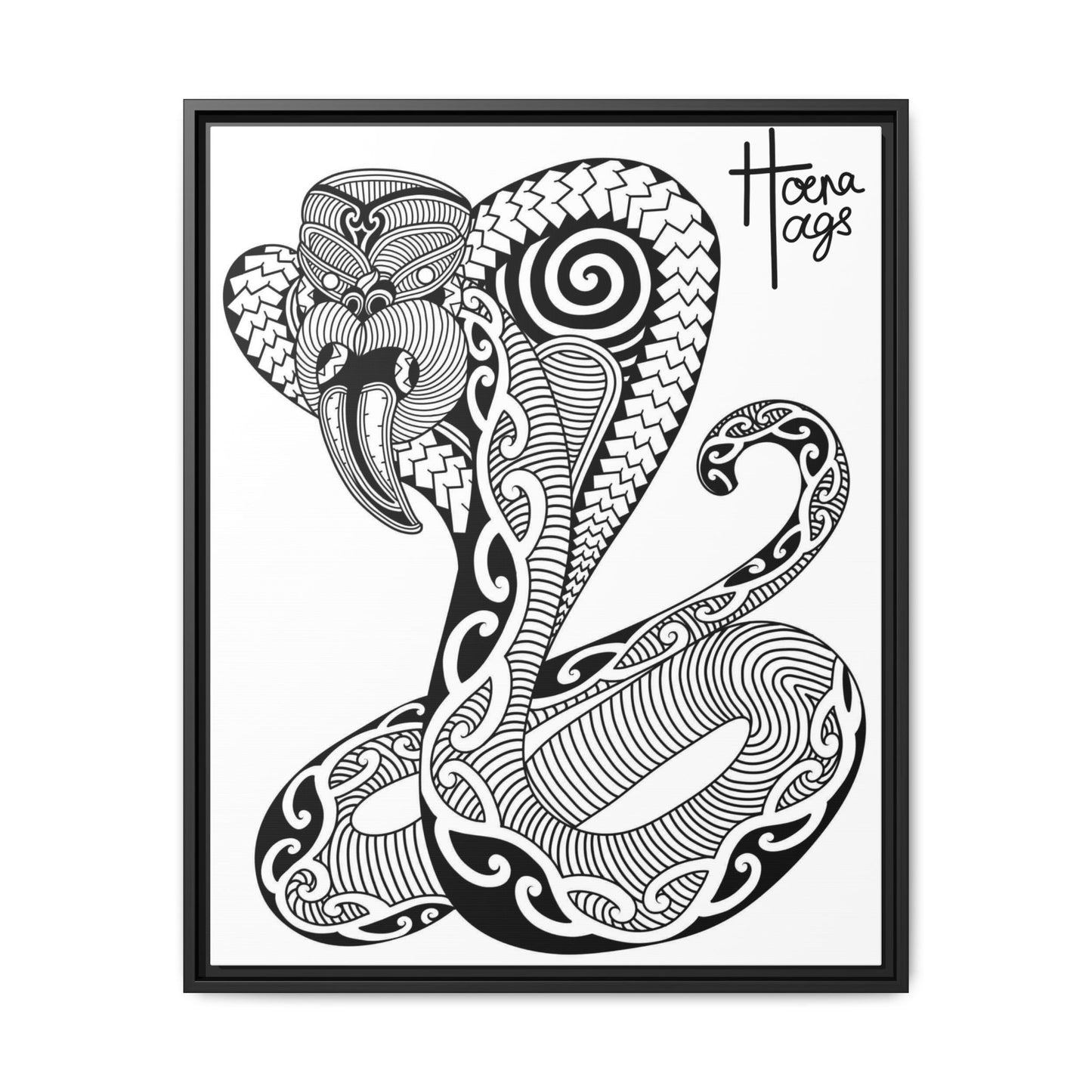 Framed Cobra Kirituhi Matte Canvas Print