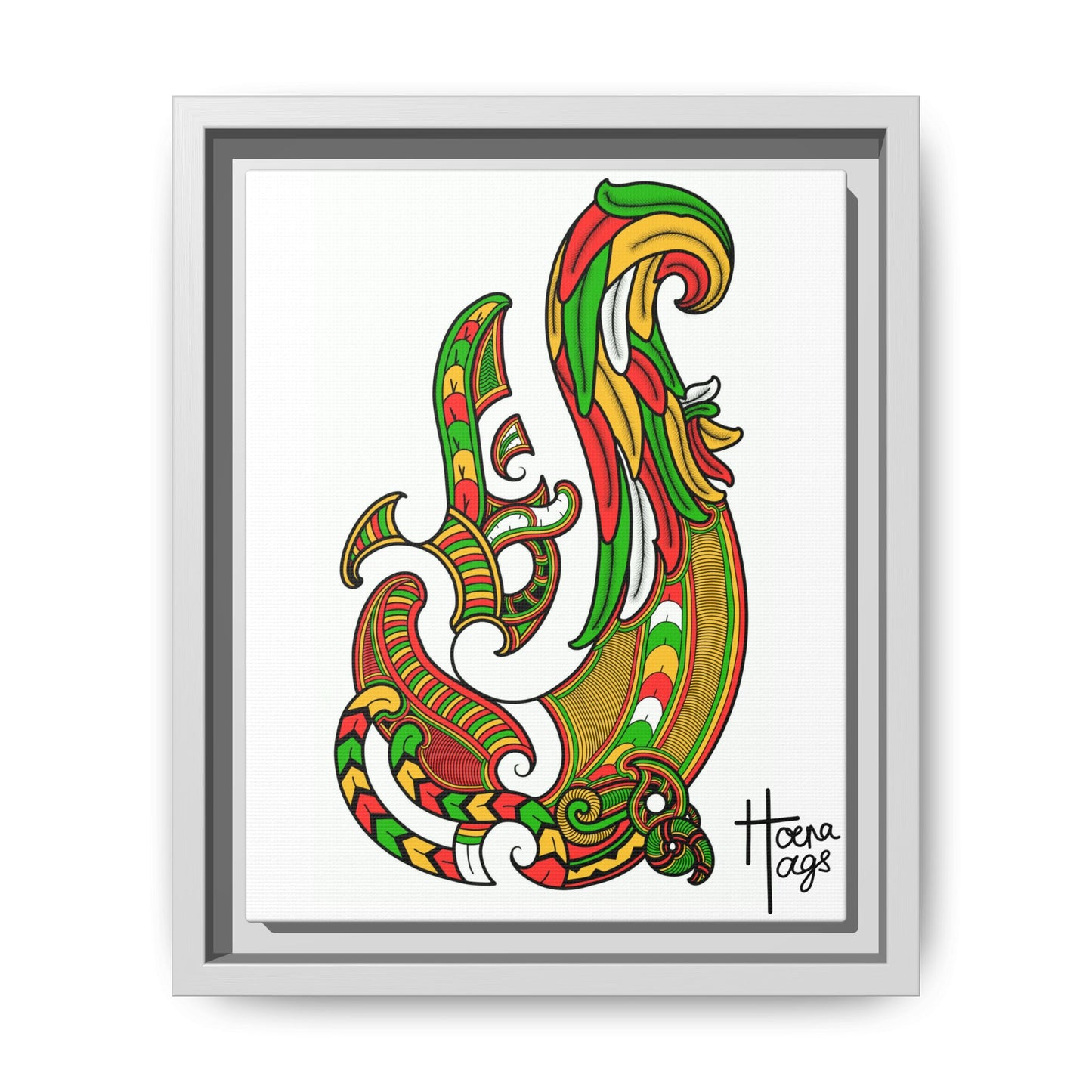 Framed Rusta Hei Matua Matte Canvas Print