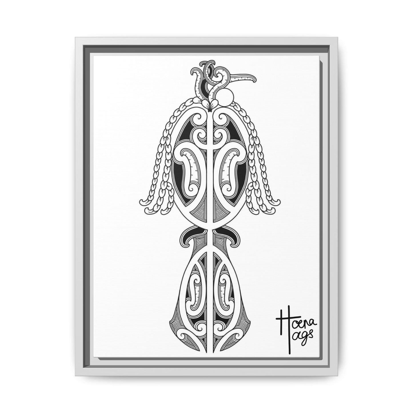 Framed Kirituhi Tui Matte Canvas Print