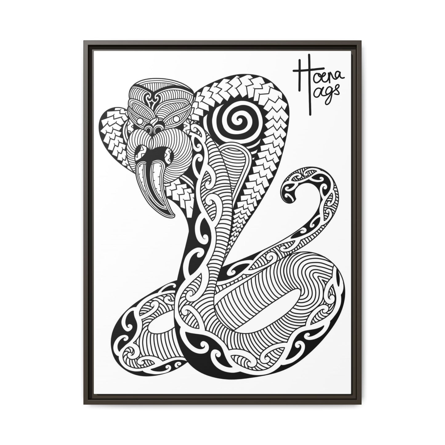Framed Cobra Kirituhi Matte Canvas Print