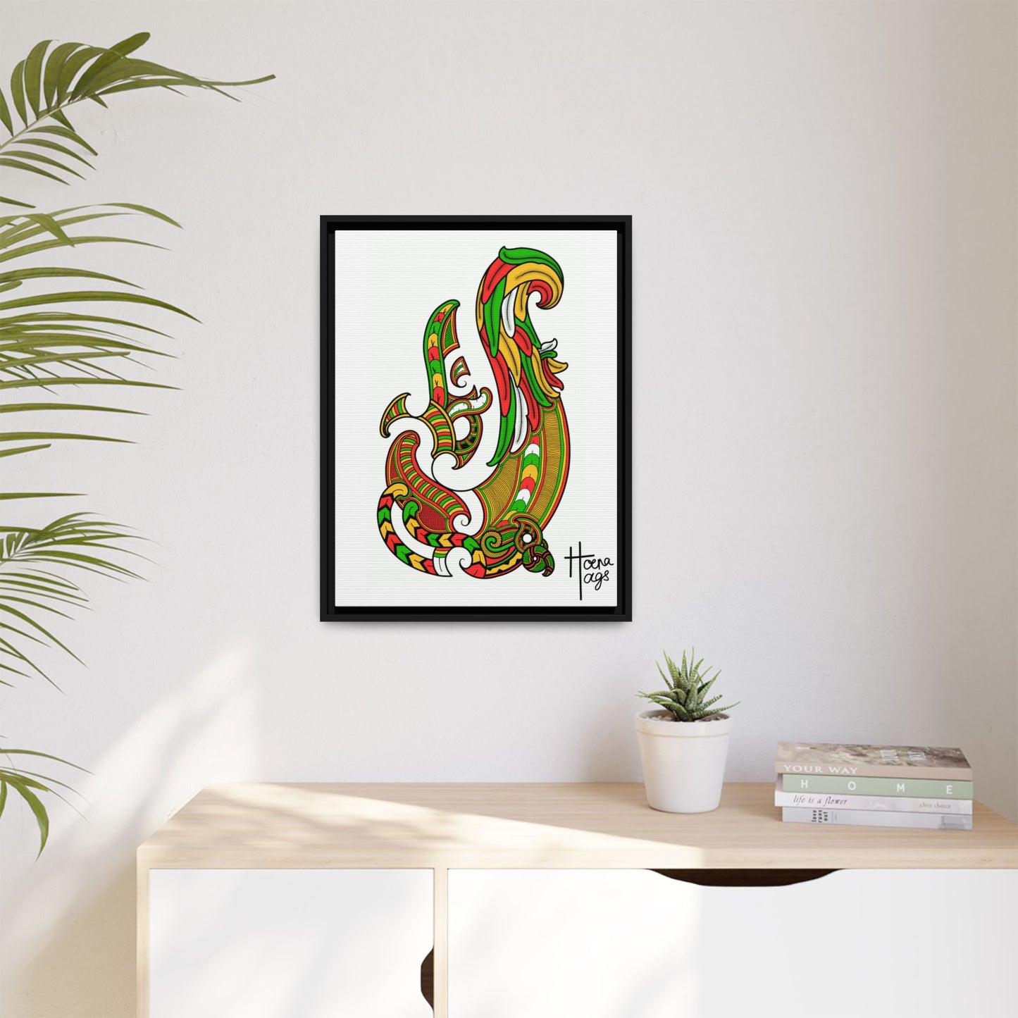 Framed Rusta Hei Matua Matte Canvas Print