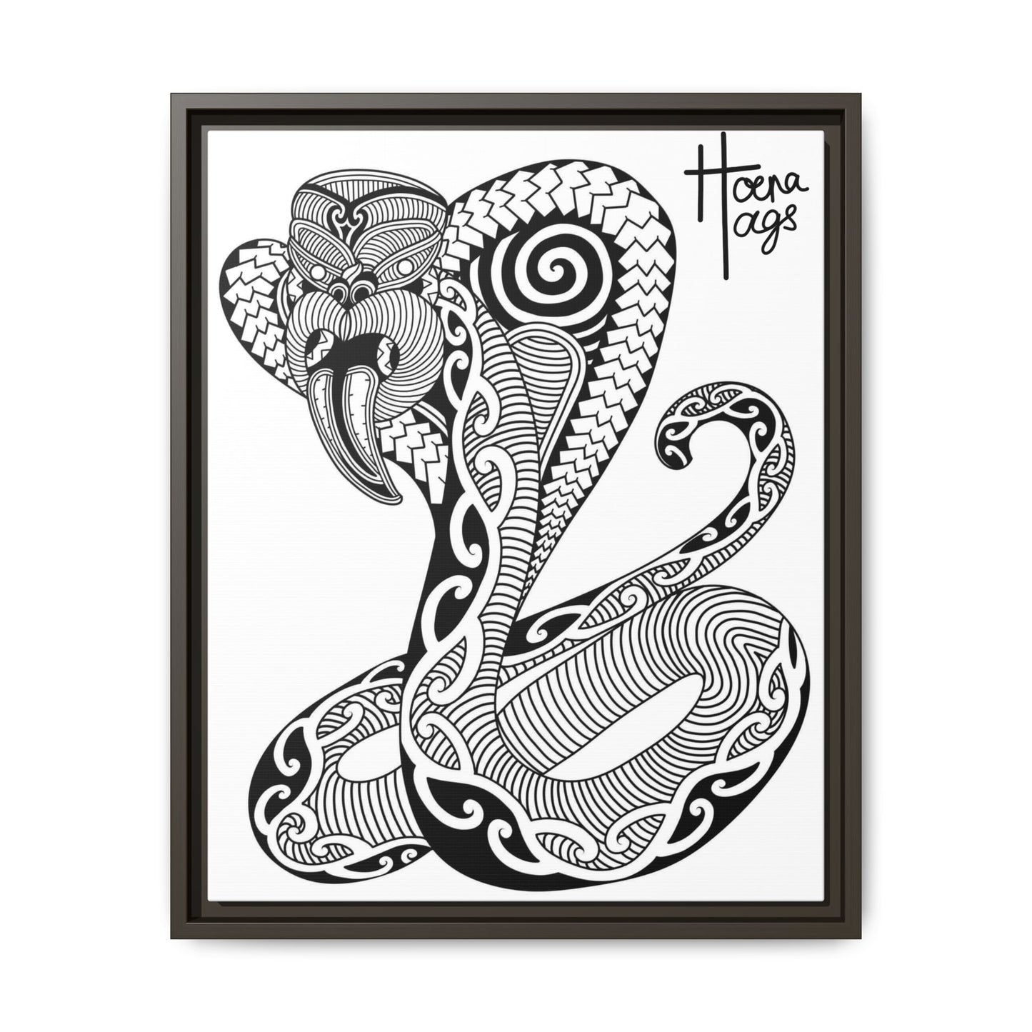 Framed Cobra Kirituhi Matte Canvas Print