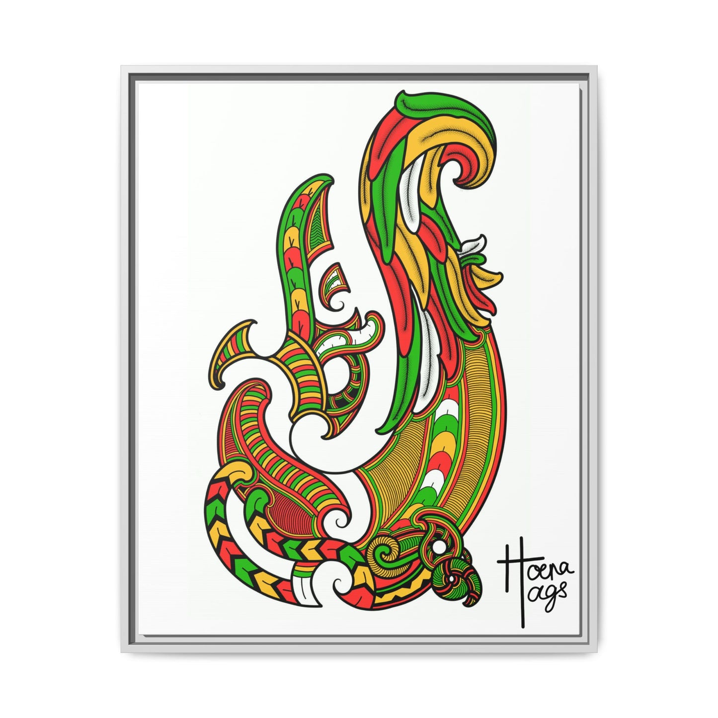 Framed Rusta Hei Matua Matte Canvas Print