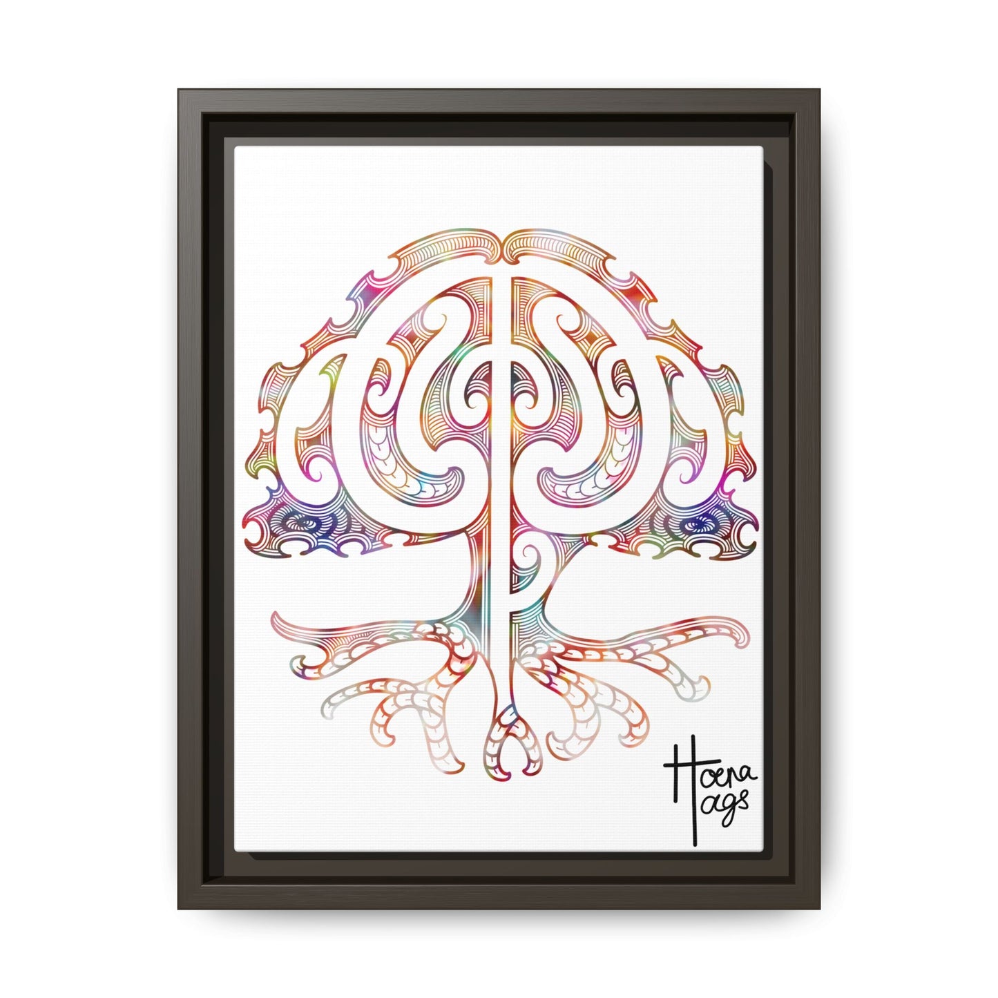 Framed Tree Of Life Kirituhi Matte Canvas Print