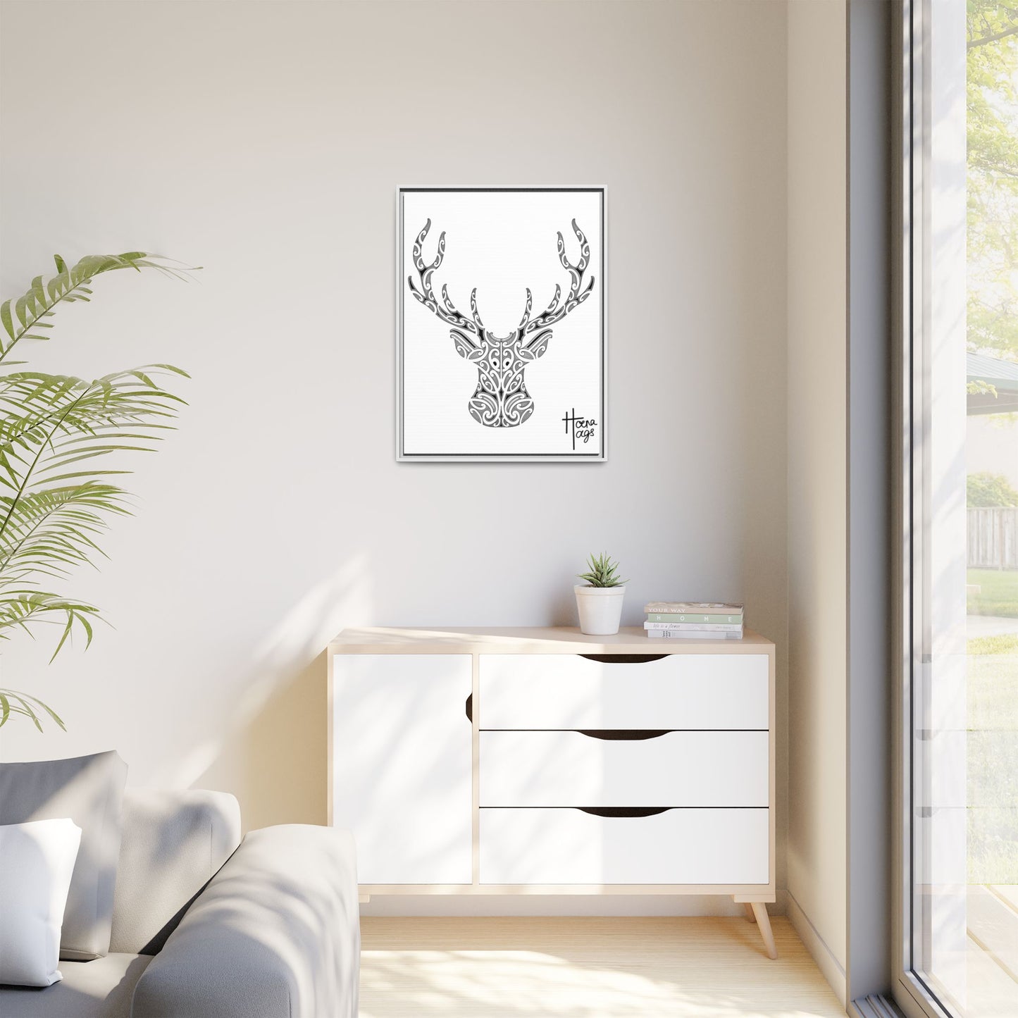 FRAMED KIRITUHI STAG/DEER MATTE CANVAS PRINT