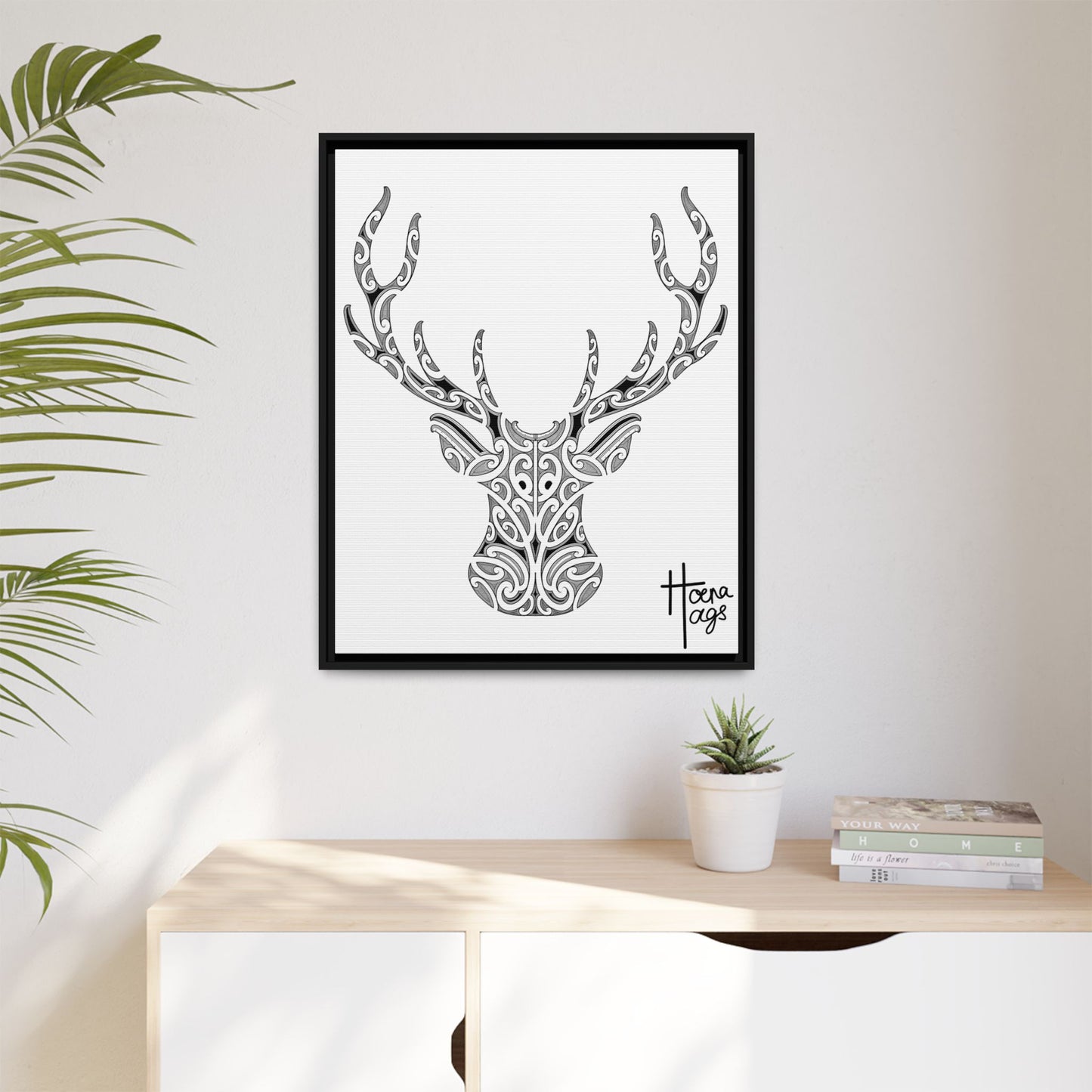 FRAMED KIRITUHI STAG/DEER MATTE CANVAS PRINT