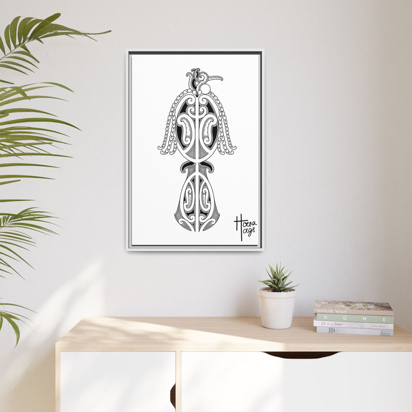 Framed Kirituhi Tui Matte Canvas Print