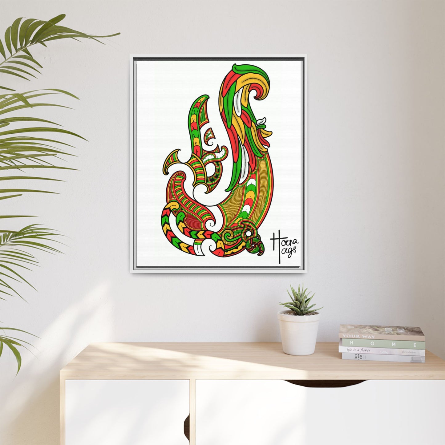 Framed Rusta Hei Matua Matte Canvas Print