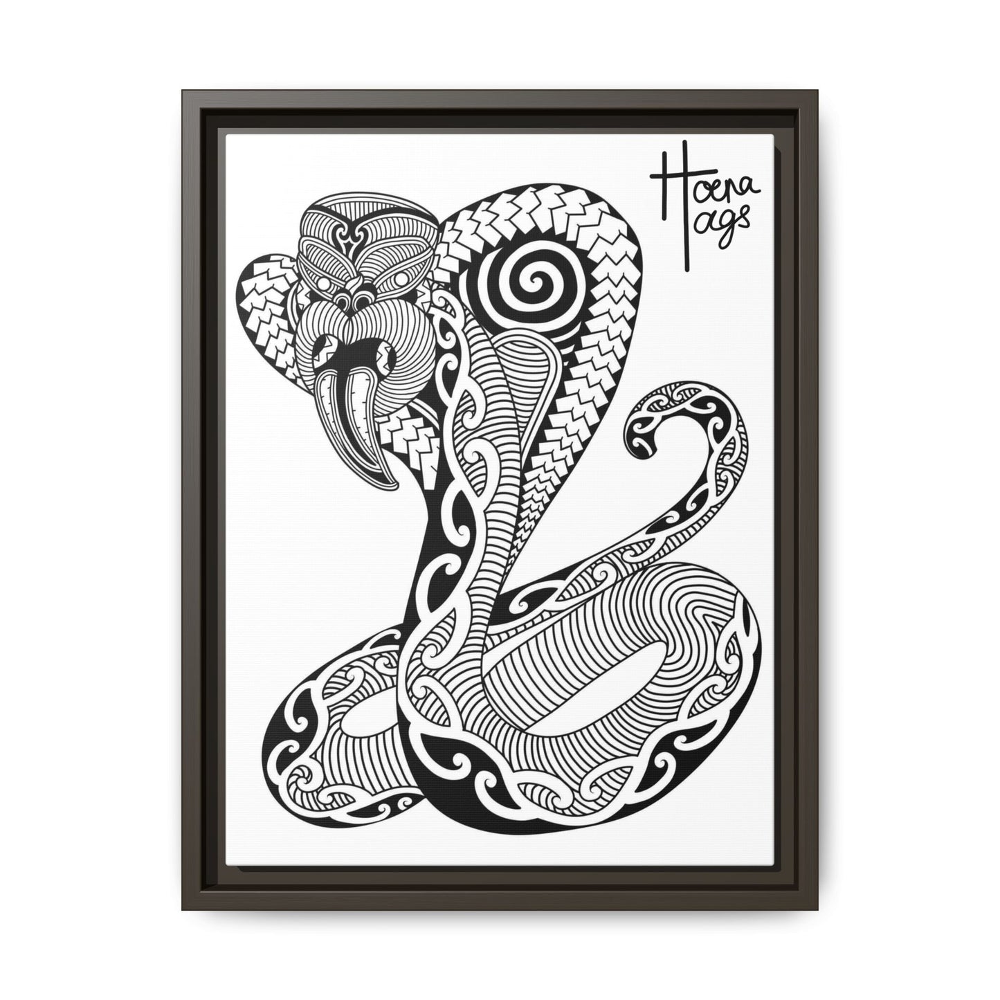 Framed Cobra Kirituhi Matte Canvas Print