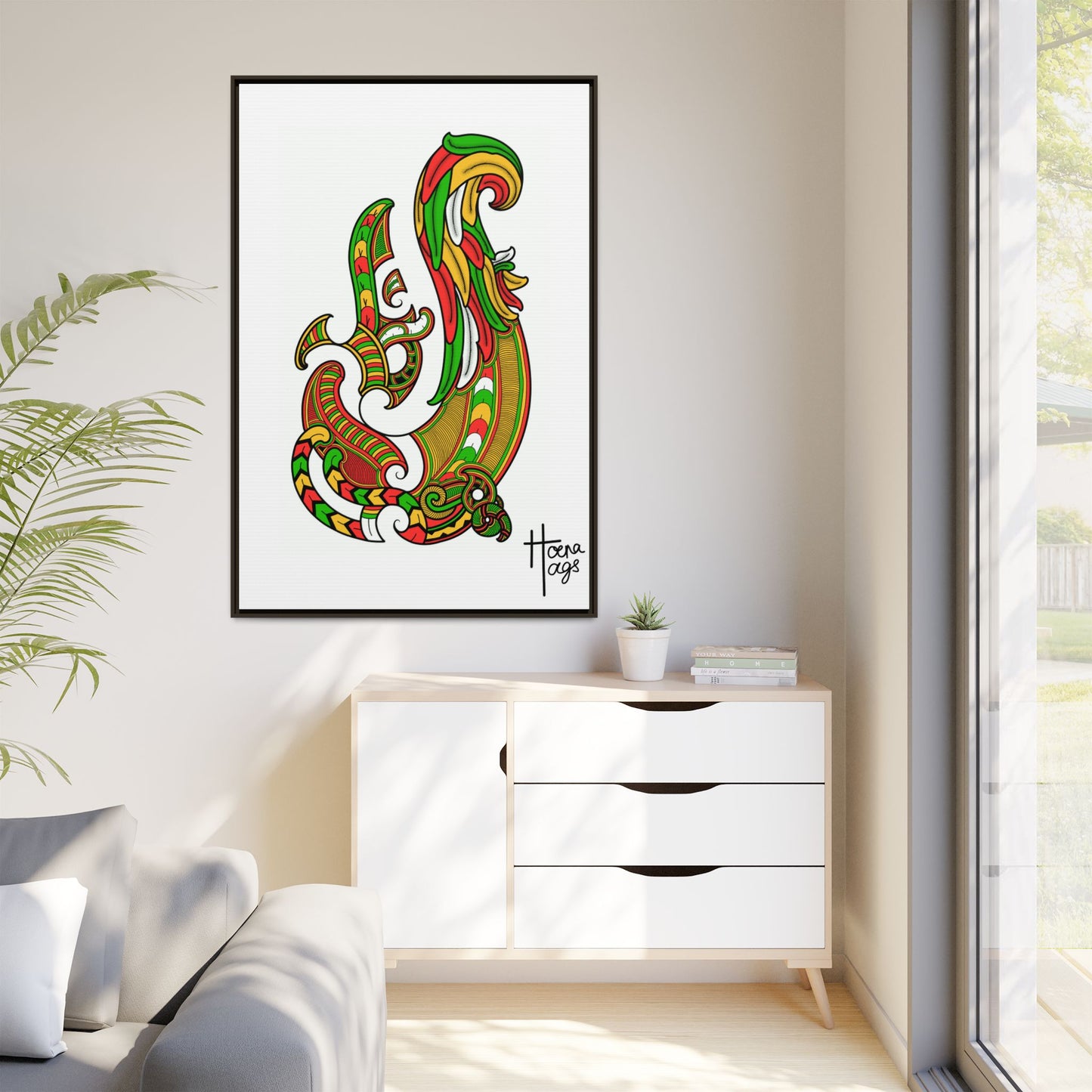 Framed Rusta Hei Matua Matte Canvas Print