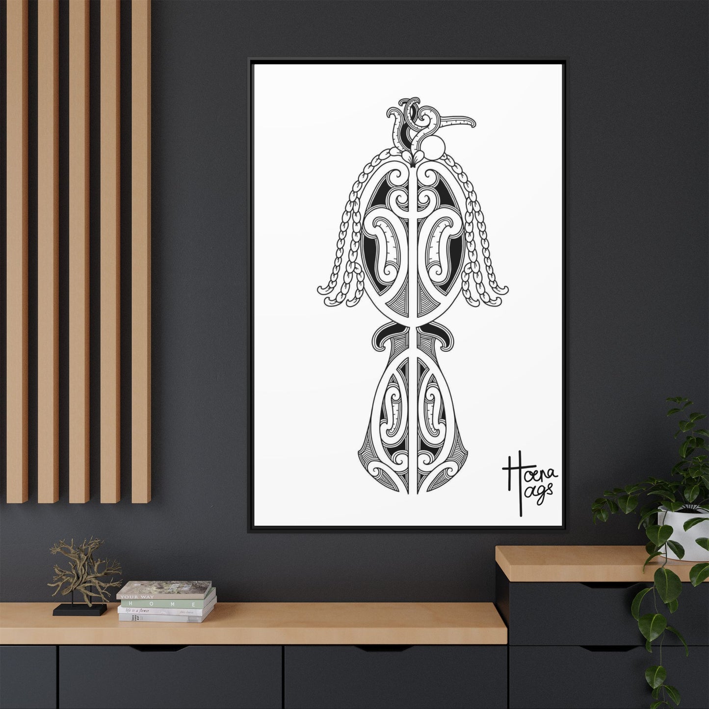 Framed Kirituhi Tui Matte Canvas Print