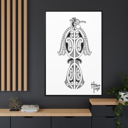 Framed Kirituhi Tui Matte Canvas Print