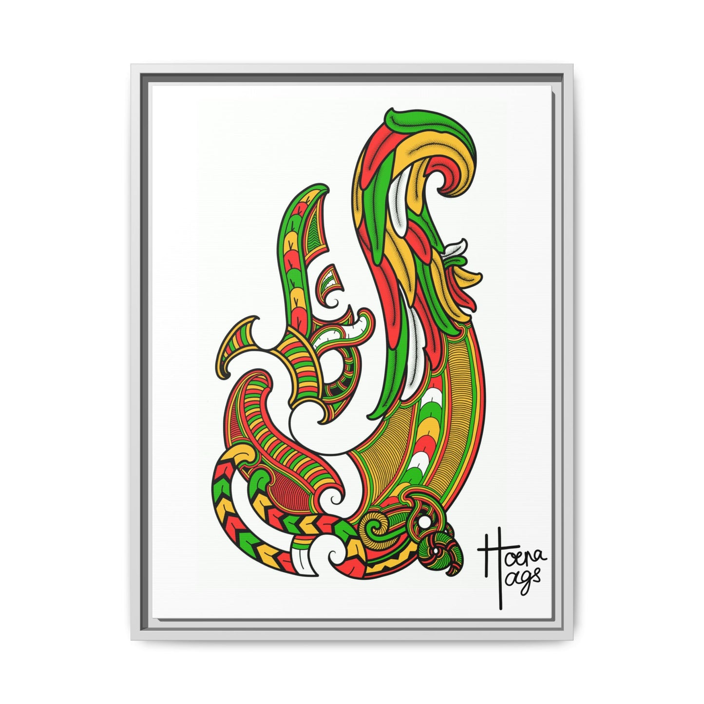 Framed Rusta Hei Matua Matte Canvas Print