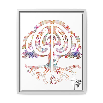 Framed Tree Of Life Kirituhi Matte Canvas Print