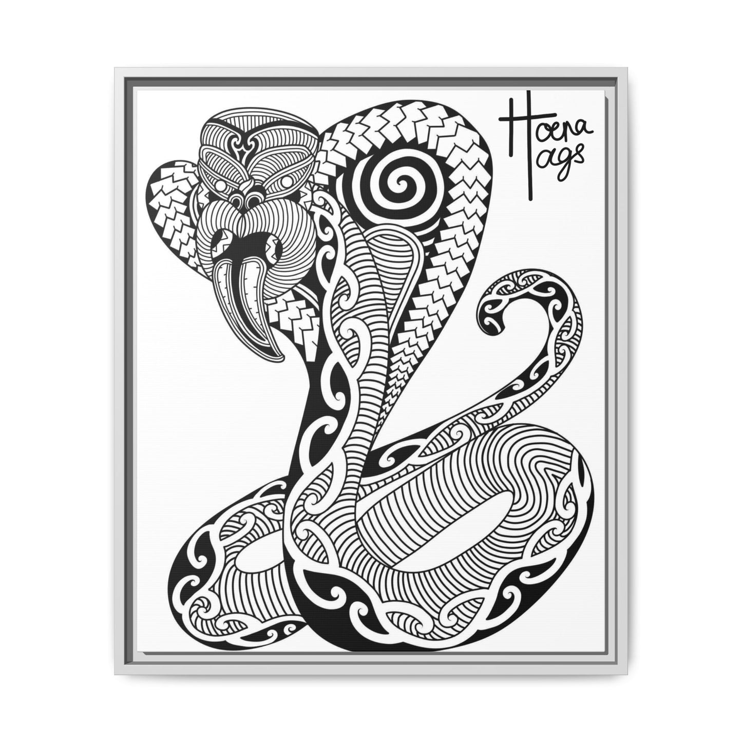 Framed Cobra Kirituhi Matte Canvas Print