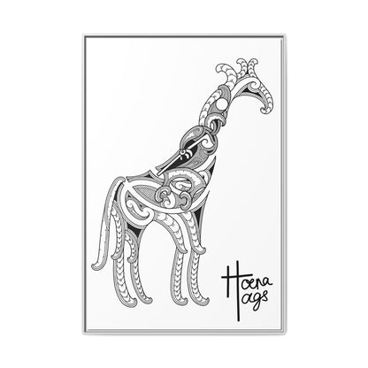 Framed Giraffe Kirituhi Matte Canvas Print