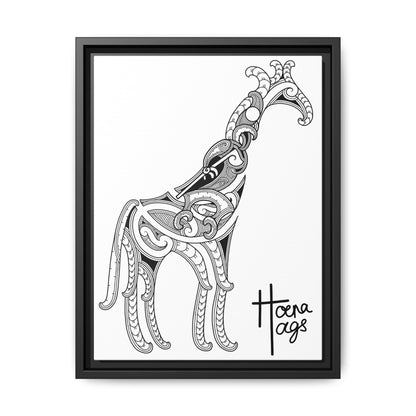 Framed Giraffe Kirituhi Matte Canvas Print