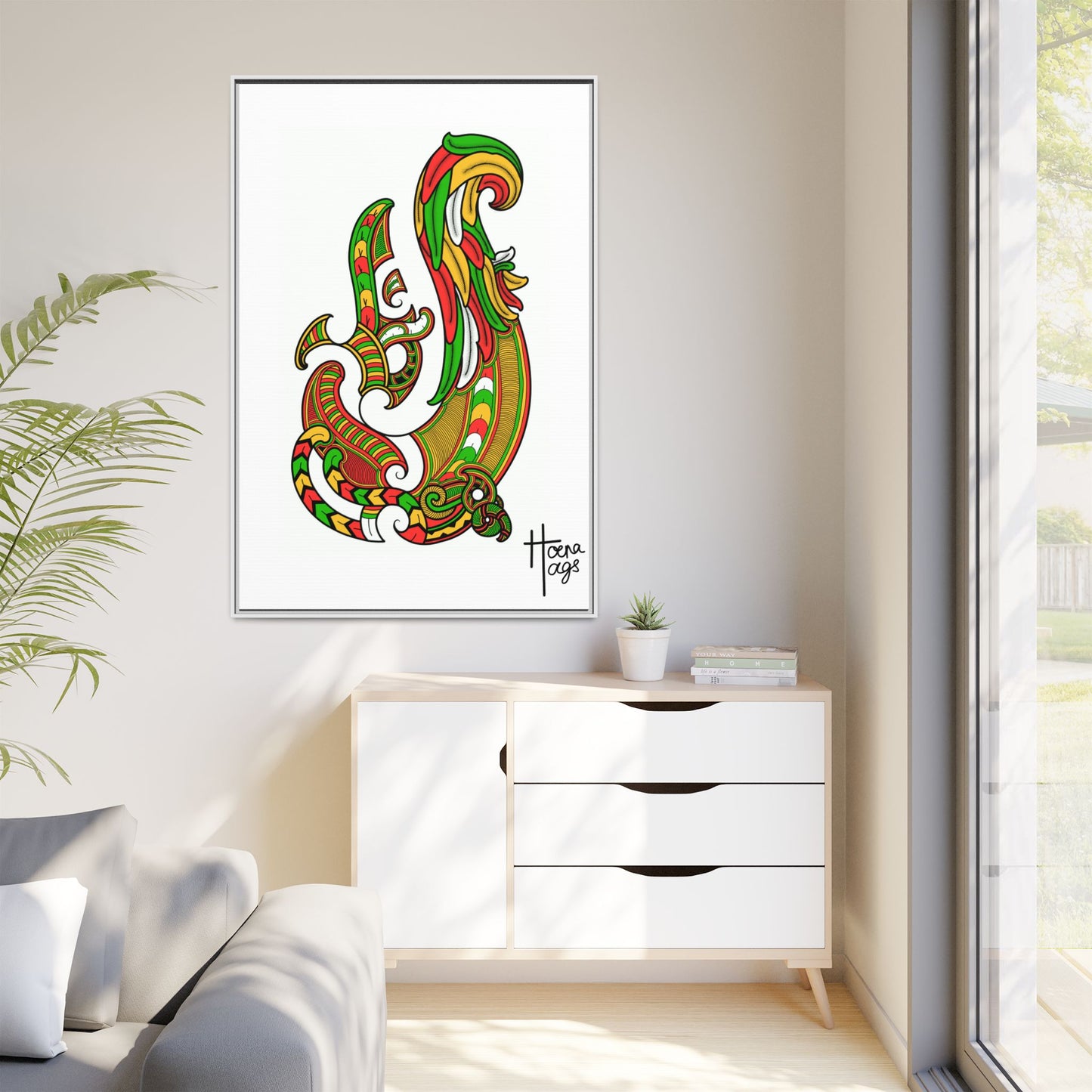 Framed Rusta Hei Matua Matte Canvas Print