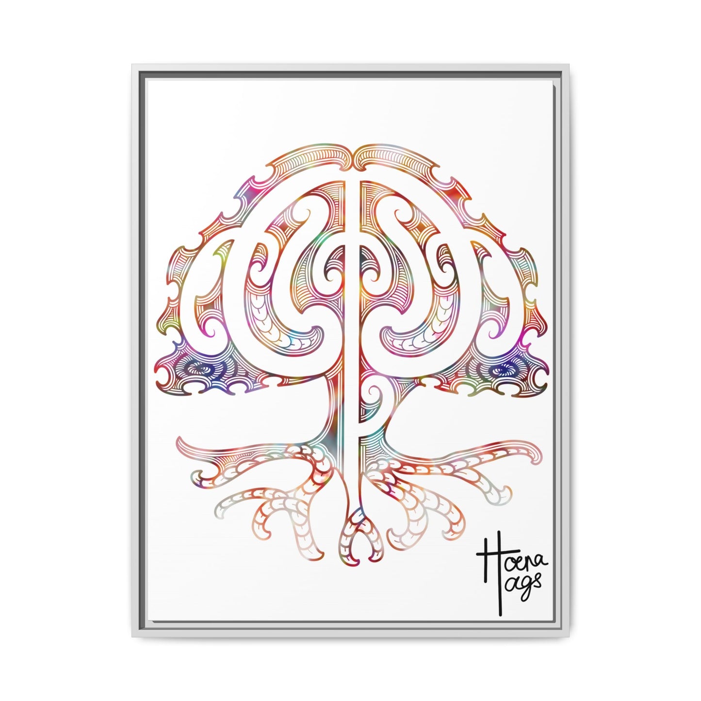 Framed Tree Of Life Kirituhi Matte Canvas Print