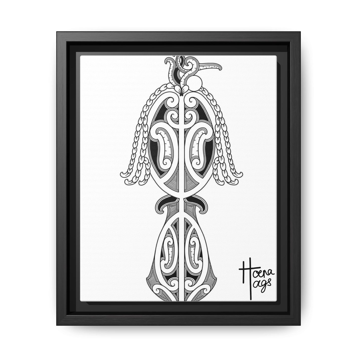 Framed Kirituhi Tui Matte Canvas Print