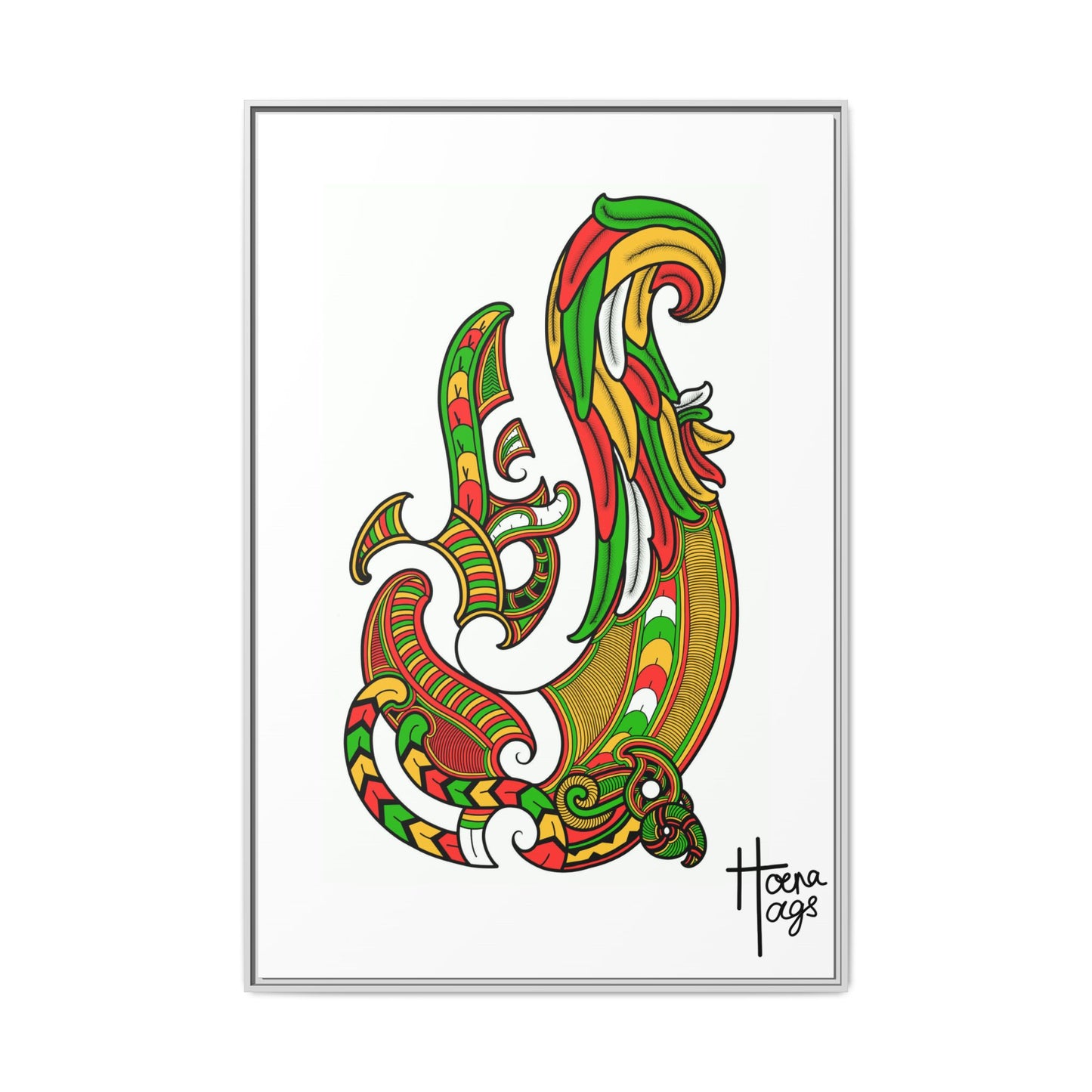 Framed Rusta Hei Matua Matte Canvas Print