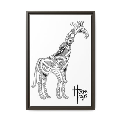 Framed Giraffe Kirituhi Matte Canvas Print