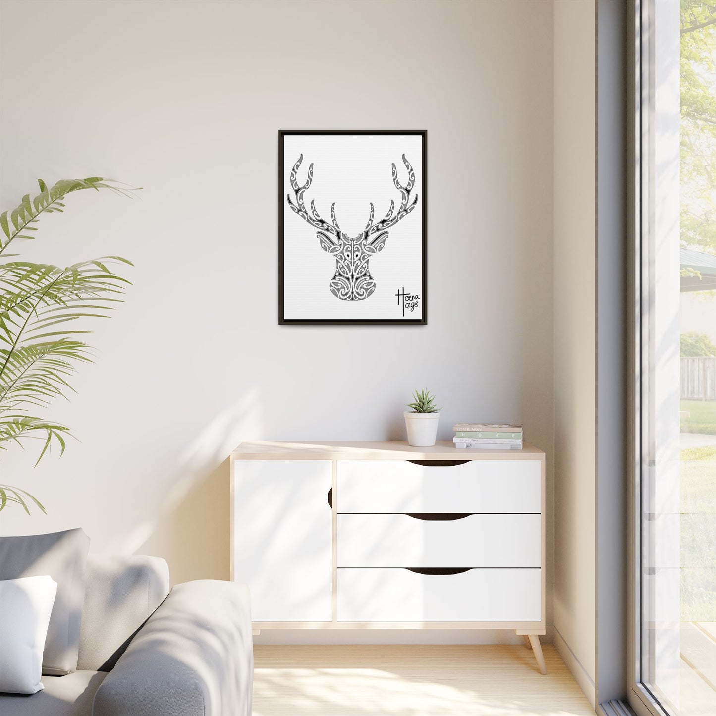 FRAMED KIRITUHI STAG/DEER MATTE CANVAS PRINT