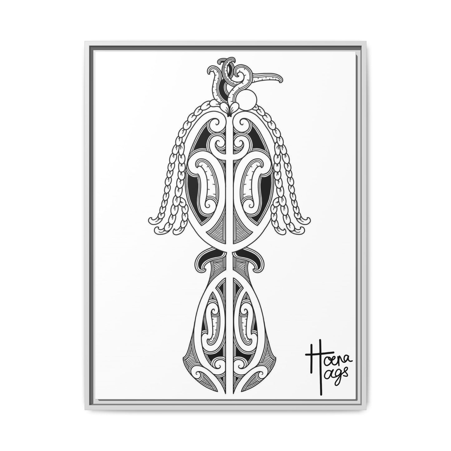 Framed Kirituhi Tui Matte Canvas Print