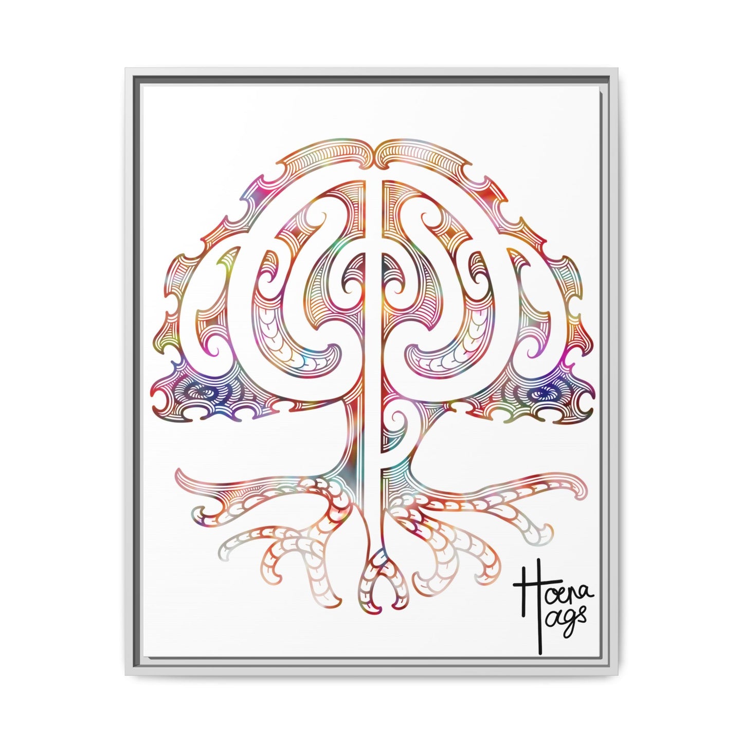 Framed Tree Of Life Kirituhi Matte Canvas Print