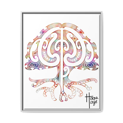 Framed Tree Of Life Kirituhi Matte Canvas Print
