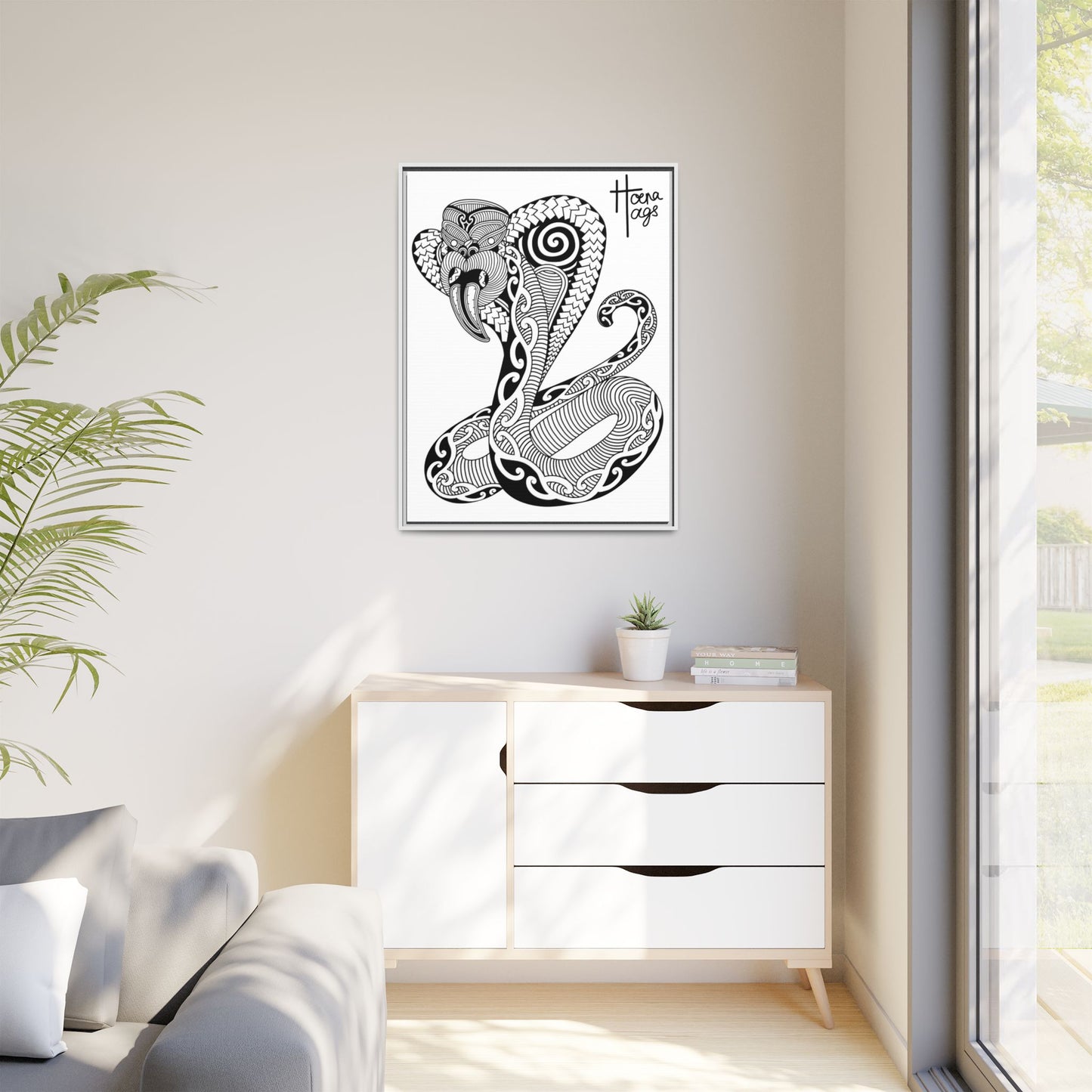 Framed Cobra Kirituhi Matte Canvas Print