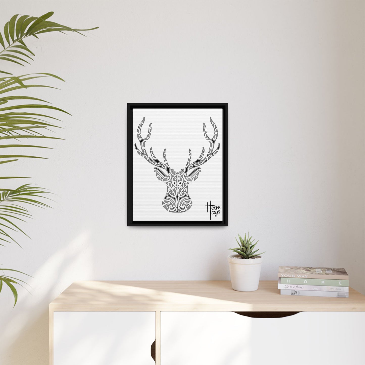 FRAMED KIRITUHI STAG/DEER MATTE CANVAS PRINT