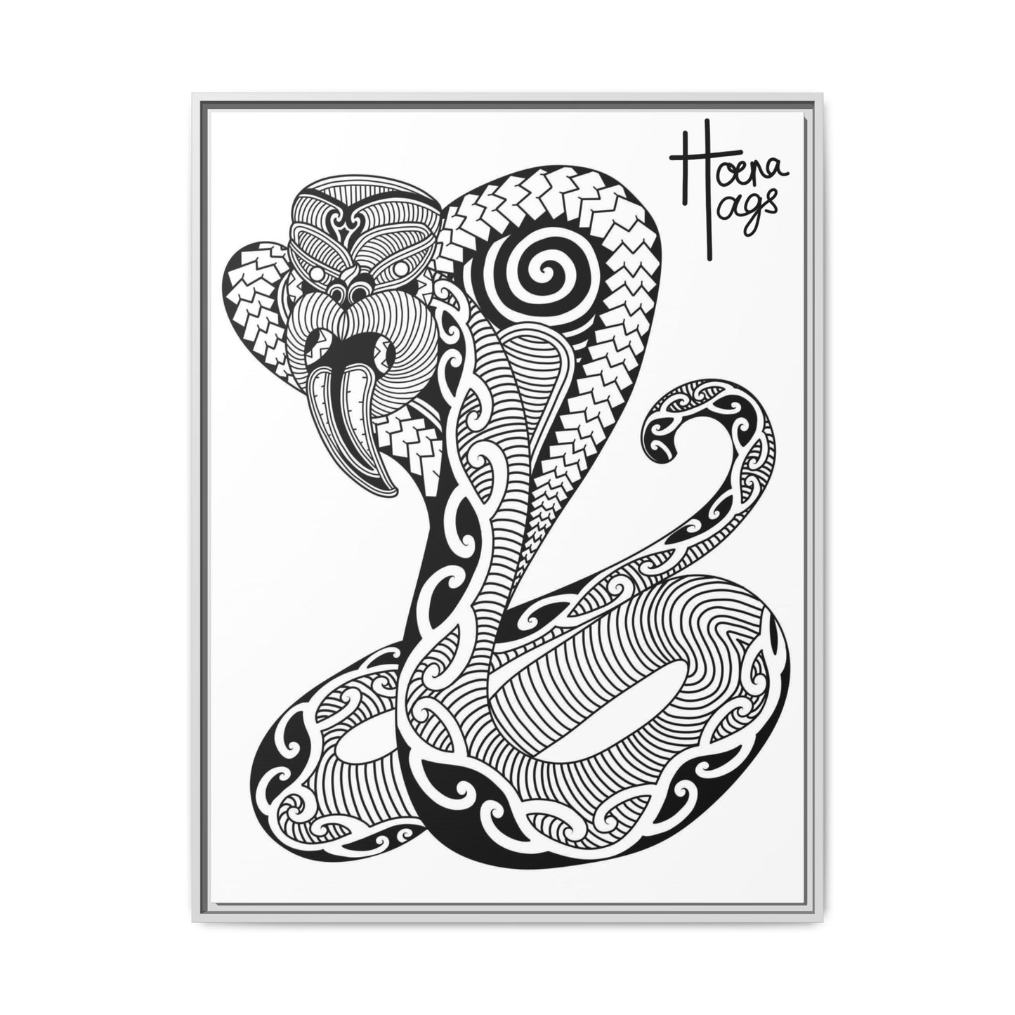 Framed Cobra Kirituhi Matte Canvas Print